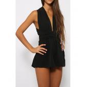 Sommer Strand Rompers Damen sexy Mode Overall Chiffon Verkauf Schwarz rückenfrei Body sexy spielen Steht Macacao