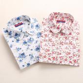 neue Floral Damen Hemden Baumwolle Longarm Shirt Vintage gedruckt dreh Kragen Damen Blusen Damen höchstens fashion