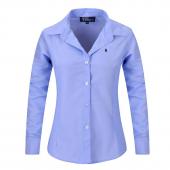 neue Damen lange Ärmel reine Farbe Gestreifte Blusen aus Kragen lässige high Street Frau Fashion Shirts