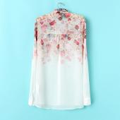 Chiffon Shirts Mode Blum...