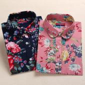 new Vintage Damen Blusen lange Ärmel Feminino Damen Hemd Floral Damen Tops und Blusen neue fash