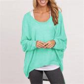 9 Farben Mode Frühling im Herbst Damen Bluse Pullover Batwing Ärmel Locker los solide Hemd Maximal plus Size blusas