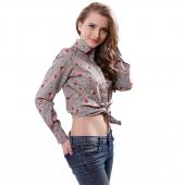 Marke Floral Blusen Baumwollhemden Damen Jahrgang ab Kragen Tops blusa Feminina Damen lange Ärmel Bluse im Herbst