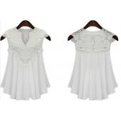 plus Size Damen Blusen sexy v Hals Chemise aus Hemd Ärmellose schafft Femme Sommer de renda Feminino 3xl