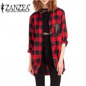 heißes Verkauf Mode Damen voller Ärmel karierten Taschen casual ReVers Button down Bluse Langarm Hemd