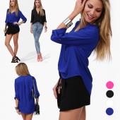 neue europäische Amerikanische Temperament Hals Sommer Hemden FreiZeit Damen lange Ärmel Hälfte Ärmel solide