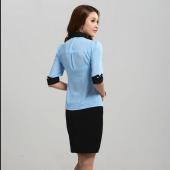 neue arbeit tragen Damen höchstens büro Hemd Blau Weisse Schwarze Rosa slim Hälfte Ärmel ab Kragen Bluse Hemd Damen