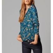 neue Mode meine Damen elegante Vintage Blumenmustern Blusen Hals lange Ärmel der Hemden casual slim