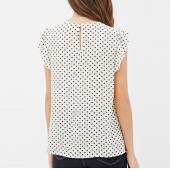 Sommer Damen Blusen neue PrinT Shirts casual Damen Top rüschen Ärmel Blauen Polka Dot Blusen Summer Style