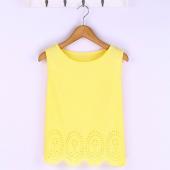 plus Size 6 Farben Sommer Damen beim Top Chiffon Blusen Tank Ärmellose Hebt Hemd lässig Feminina