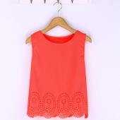 plus Size 6 Farben Sommer Damen beim Top Chiffon Blusen Tank Ärmellose Hebt Hemd lässig Feminina