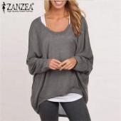 Frühling im Herbst Damen Bluse neue Mode lange Ärmel lässig Locker solide Shirt sexy Tops 9 Farben und Grösse