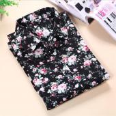 neue Blumen lange Ärmel Vintage Bluse dreh Kragen Hemd Feminino Damen Blusen Damen höchstens Mode