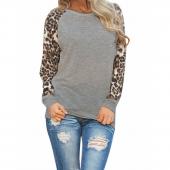 Blusen Mode Damen casual Shirts höchstens Frühling im Herbst lange Ärmel Leopard Chiffon Patchwork lässig