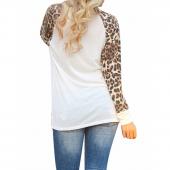 Blusen Mode Damen casual Shirts höchstens Frühling im Herbst lange Ärmel Leopard Chiffon Patchwork lässig