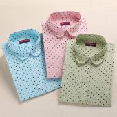 neue Marke lange Ärmel Damen Polka Dot Femininas Baumwolle Blumenmustern Damen Blusen casual camisetas