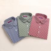 neue Marke lange Ärmel Damen Polka Dot Femininas Baumwolle Blumenmustern Damen Blusen casual camisetas