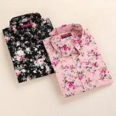 clearance Damen Blusen aus Kragen Blumen Bluse Longarm Shirt Damen camisas Femininas Tops und Blusen für Damen