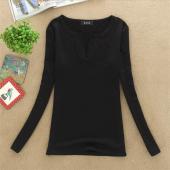 plus Size n 2xl Herbst lange Ärmel Hals Pullover Damen Hoodies solide Damen casual T Shirts slim sexy