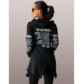 neue Damen Hoodies casual Sweat Shirts Sport einen Buchstaben Drucken Herbst Tops reißverschluss unregelmäßigen Top