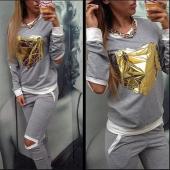 warmes Goldenes Herz Hebt Lady Trainingsanzug Damen Hoodies Sweat Shirt und ein Jogging Sport kostüme track Anzug