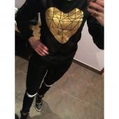 warmes Goldenes Herz Hebt Lady Trainingsanzug Damen Hoodies Sweat Shirt und ein Jogging Sport kostüme track Anzug