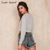 simplee chic Lace bis Herbst Sweat Shirt Damen höchstens Hals Damen Sweat Shirt Grau Pflanzliche Top lange sleev