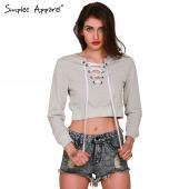 simplee chic Lace bis Herbst Sweat Shirt Damen höchstens Hals Damen Sweat Shirt Grau Pflanzliche Top lange sleev