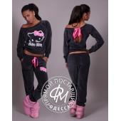 neue Damen hello Kitty bedruckt sAmt SweaT Shirts 2PCs Setzt Hoodies Pullover Sportsuit Damen TrainingsAnzüge sweat