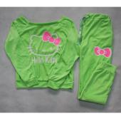 neue Damen hello Kitty bedruckt sAmt SweaT Shirts 2PCs Setzt Hoodies Pullover Sportsuit Damen TrainingsAnzüge sweat