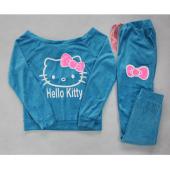 neue Damen hello Kitty bedruckt sAmt SweaT Shirts 2PCs Setzt Hoodies Pullover Sportsuit Damen TrainingsAnzüge sweat