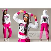 Kapuzenpulli und Hosen Herbst Damen Damen lange Ärmel Minnie Print Sweat Shirts Setzt Pullover Sport Anzug Trainings