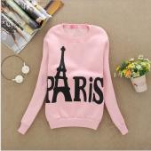 Mode Frühling fallen Damen tragen Sweat Shirts mit langen Ärmeln slim gedruckt paris Pullover Sweat Shirts