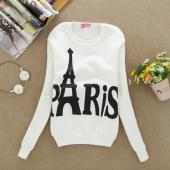 Mode Frühling fallen Damen tragen Sweat Shirts mit langen Ärmeln slim gedruckt paris Pullover Sweat Shirts