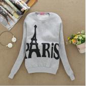 Mode Frühling fallen Damen tragen Sweat Shirts mit langen Ärmeln slim gedruckt paris Pullover Sweat Shirts