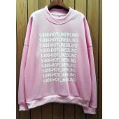 Herbst Mode Rosa geschröpft dick warm Hoodies Pullover 800 hotline Winter Grafik SweaT Shirts Damen