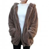 Damen gardigan Hoodies Mädchen Winter Locker fluffy tragen KapuzenPullover Kapuzen Jacke warme Kleidung Ohr Mantel