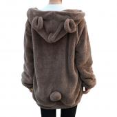 Damen gardigan Hoodies Mädchen Winter Locker fluffy tragen KapuzenPullover Kapuzen Jacke warme Kleidung Ohr Mantel