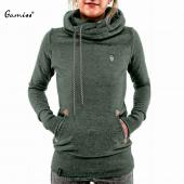 Damen Hoodies Pullover lässig Kapuzen lange Ärmel Tasche Design Bestickt KapuzenPullover für Damen sudaderas