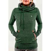 Mode Damen Sport Hoodies Pullover lässig Kapuzen lange Ärmel Tasche Design Bestickt KapuzenPullover für Damen