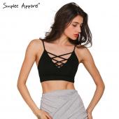 simplee Bekleidung Spitzen bis sexy Bustier Top Baumwolle ernte Dralette Damen höchstens Hals rückenfrei Tank