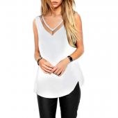 heiß Verkaufen Damen sexy Sommer T Shirt gegen Hals Weste Tops casual Chiffon Hemdchen oder so was sexy Tank Top