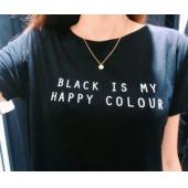 Schwarz ist meine Farbe schreiben Damen Männer unisex Schwarze o Hals Baumwolle T Shirts Drucken Mode t black Tops