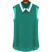 Damen Locker lässig Chiffon Ärmellose Weste Sommer höchstens Schwarz Weisse Bluse Hemd