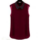 Damen Locker lässig Chiffon Ärmellose Weste Sommer höchstens Schwarz Weisse Bluse Hemd