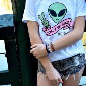 Sommer casual aliens Tees studenten bequem t shitt Femininas Tops wmt34