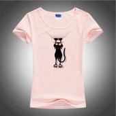 heißes Verkauf Sommer böse Schwarze Katze 3d T Shirt Damen hübschen Cartoon Hemd von guter Qualität