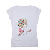 neue 100% Baumwolle Tops Print t T Shirt Gestreiften T Shirt Drucken Blumen Damen FreiZeit T Shirt