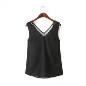 heißes Verkauf Tank Top neuer Sommer Stil Damen Tank Top Schwarz Weiss sexy Chiffon Tops casual Frau Ärmellos