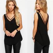 heißes Verkauf Tank Top neuer Sommer Stil Damen Tank Top Schwarz Weiss sexy Chiffon Tops casual Frau Ärmellos